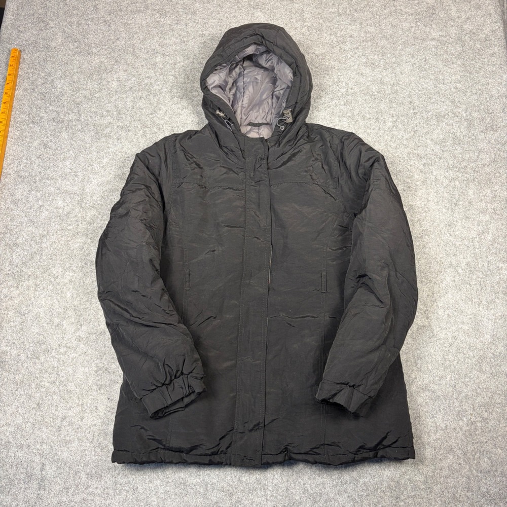 Blue Axes Mens XL Black Hooded Puffer Jacket Insulated Parka Winter Coat